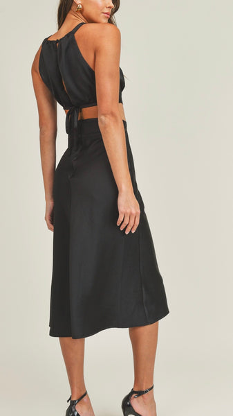 Giuliana Cutout Midi Dress- Black