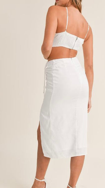 Esme One Shoulder Cotton Dress- Off White