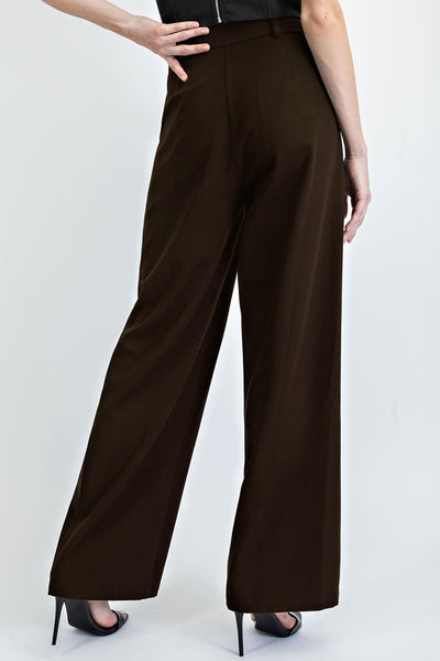 Camille Cotton Twill Trousers- Brown