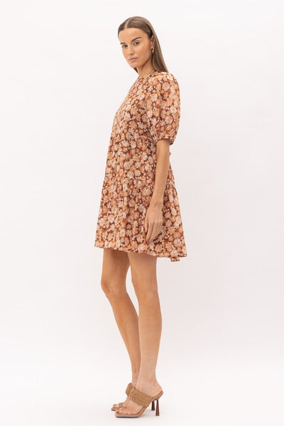 Colette Mini Dress- Brown